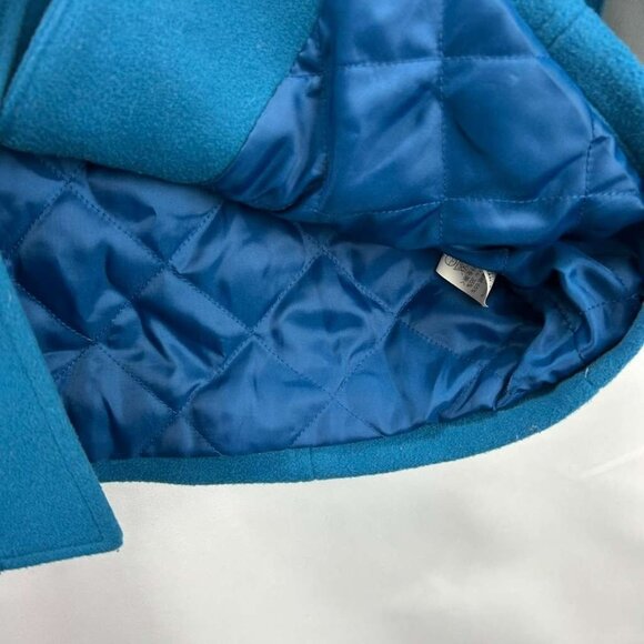 VTG L.L Bean Womens Size 8 100% Lambswool Duffle Thinsulate Coat Toggle Blue - Picture 15 of 16